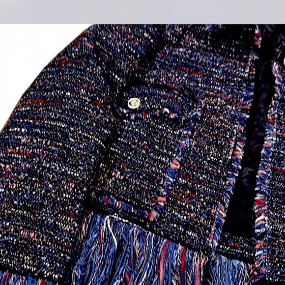 Multicolor Fringe Tweed Jacket - Picture 9 of 11